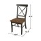 International Concepts X-Back Chair, Solid Wood Seat, Set of 2 Chairs, Hickory/Washed Coal C45-613P - alternate 2